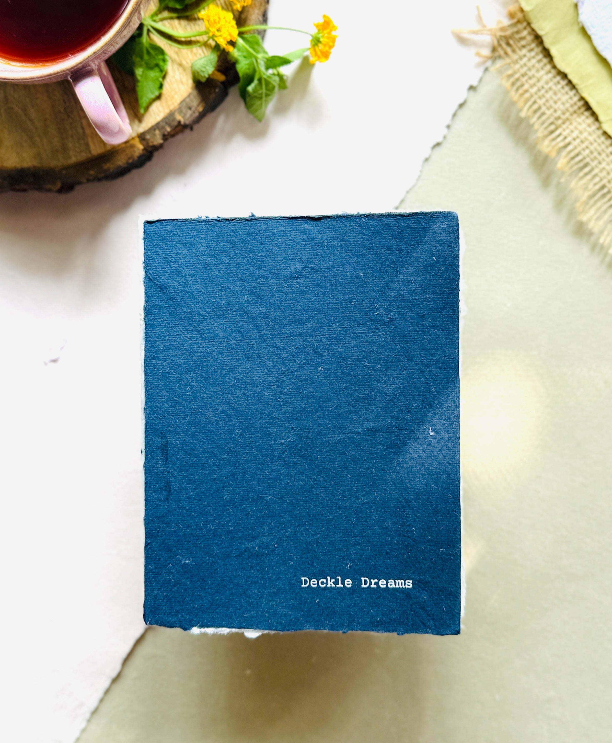 Deckle Edge Handmade Art Book – Indigo blue