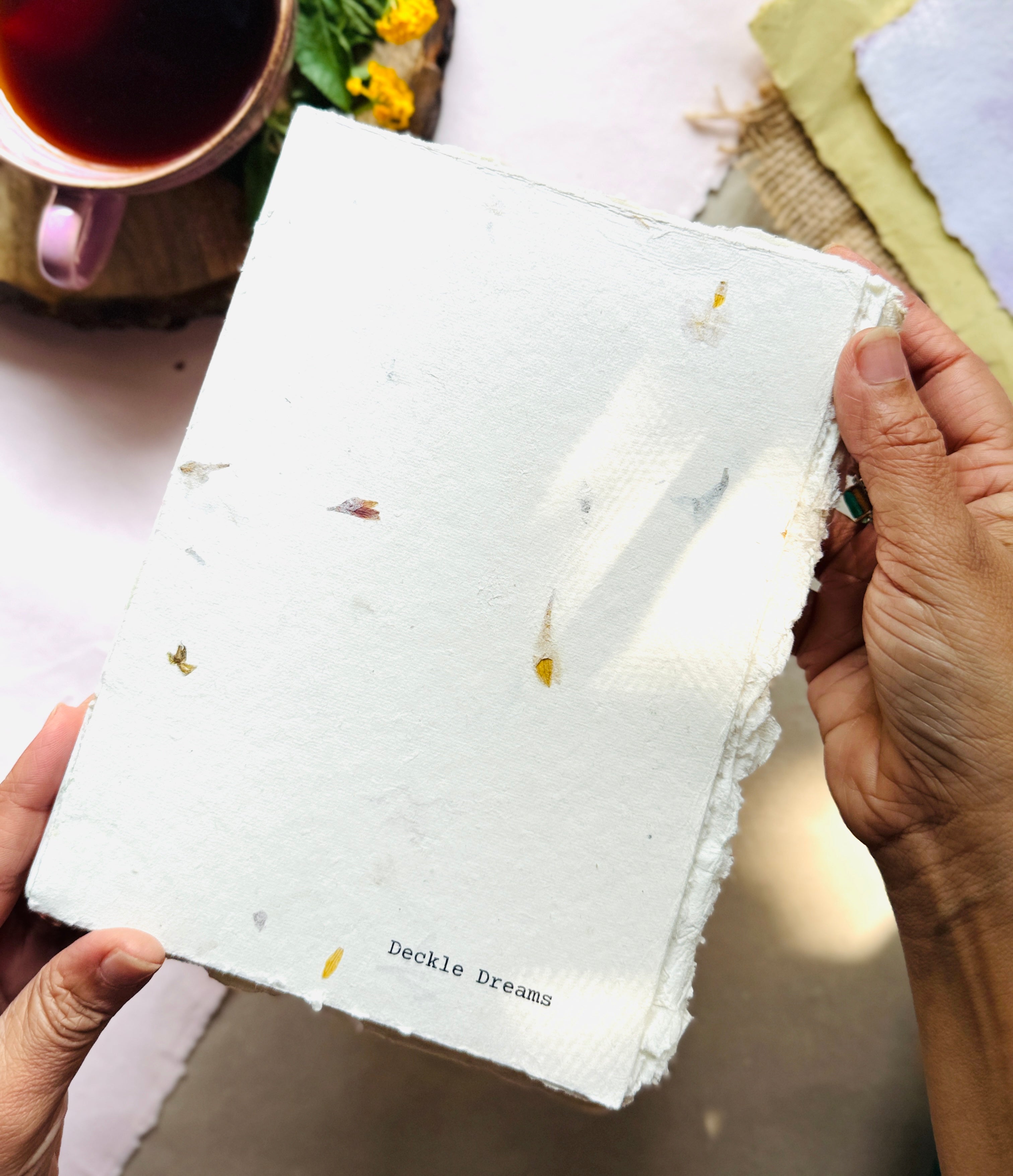 Deckle Edge Art Book –  ivory Flower cover