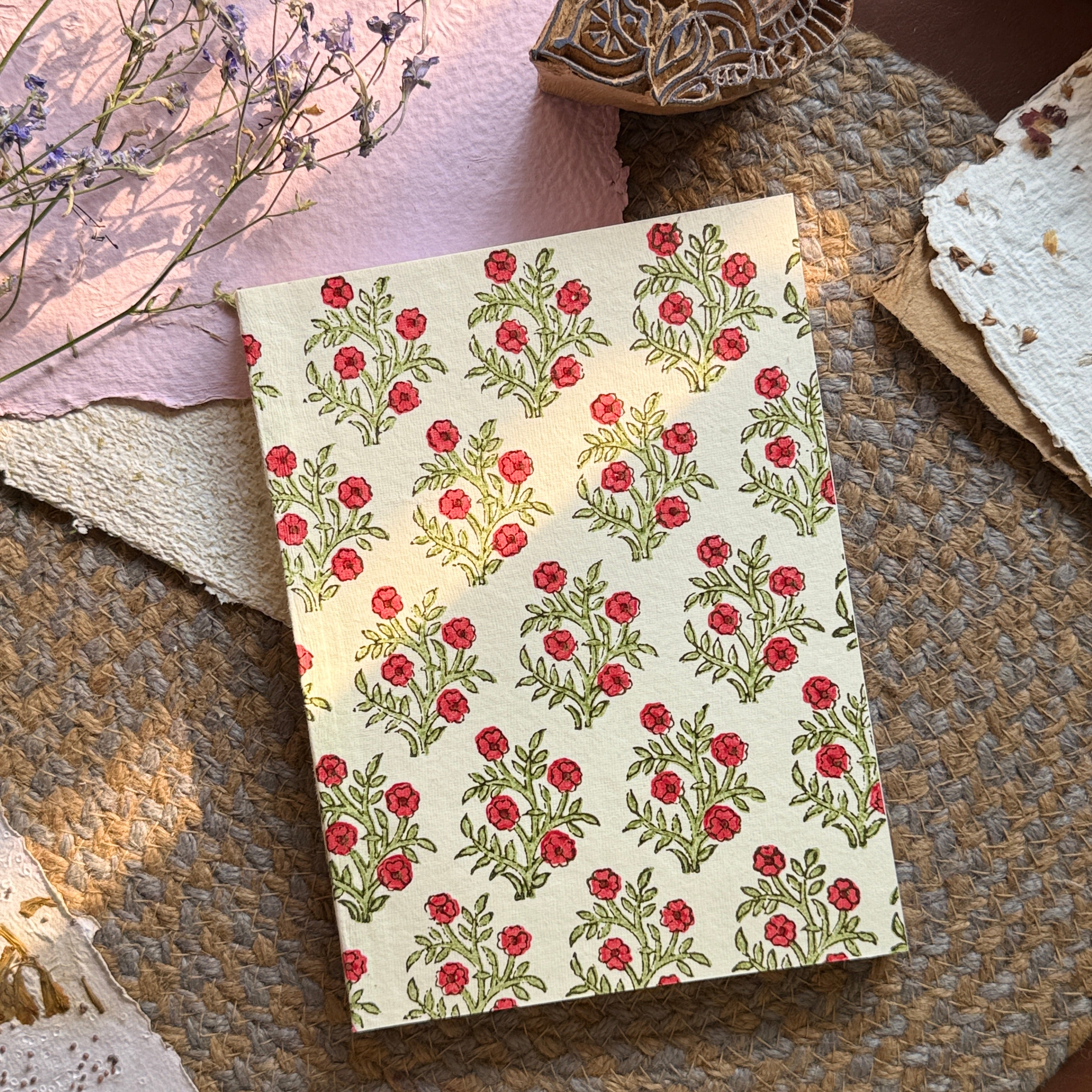 Hand-Block Print journal - Gulmohar