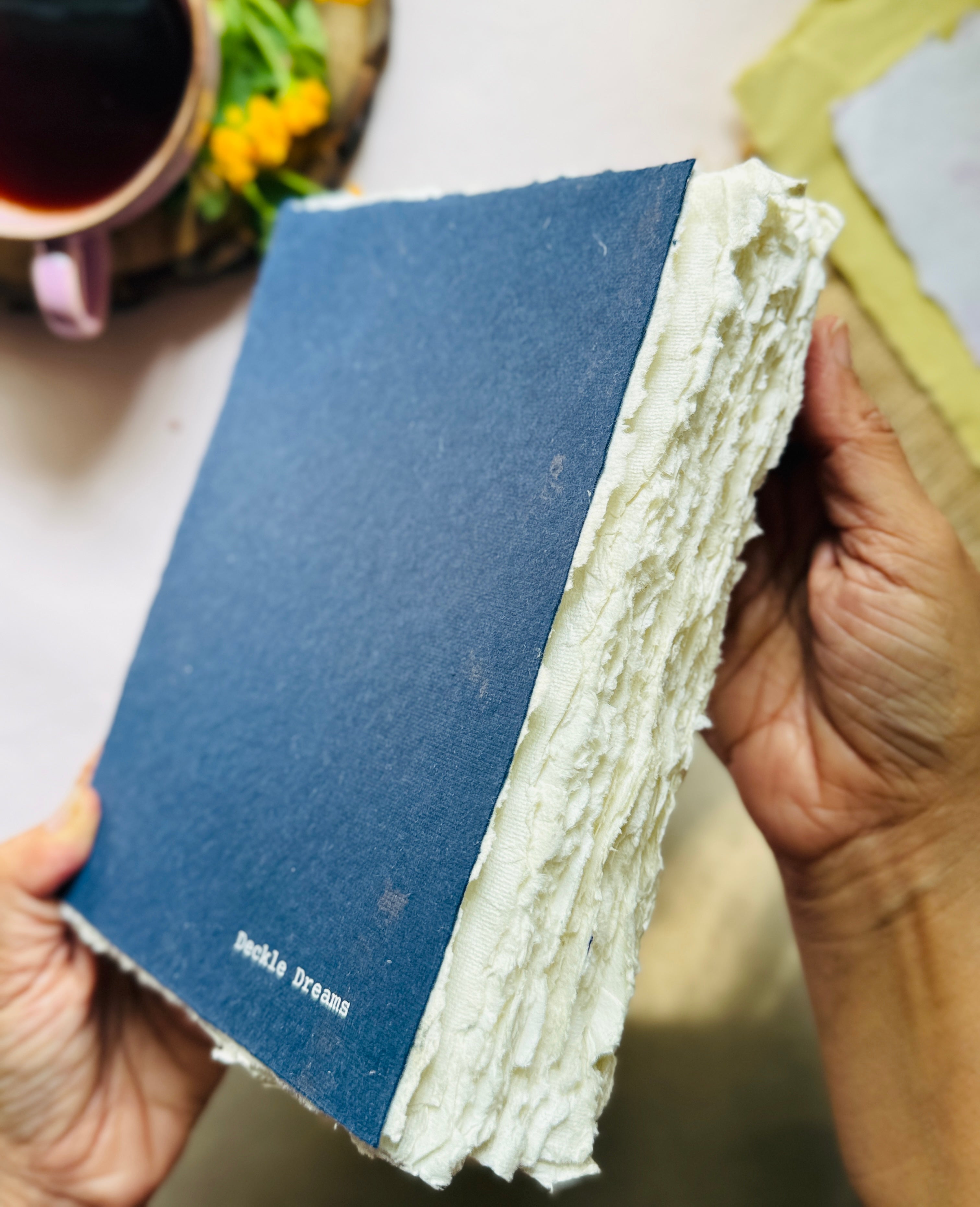 Deckle Edge Handmade Art Book – Indigo blue