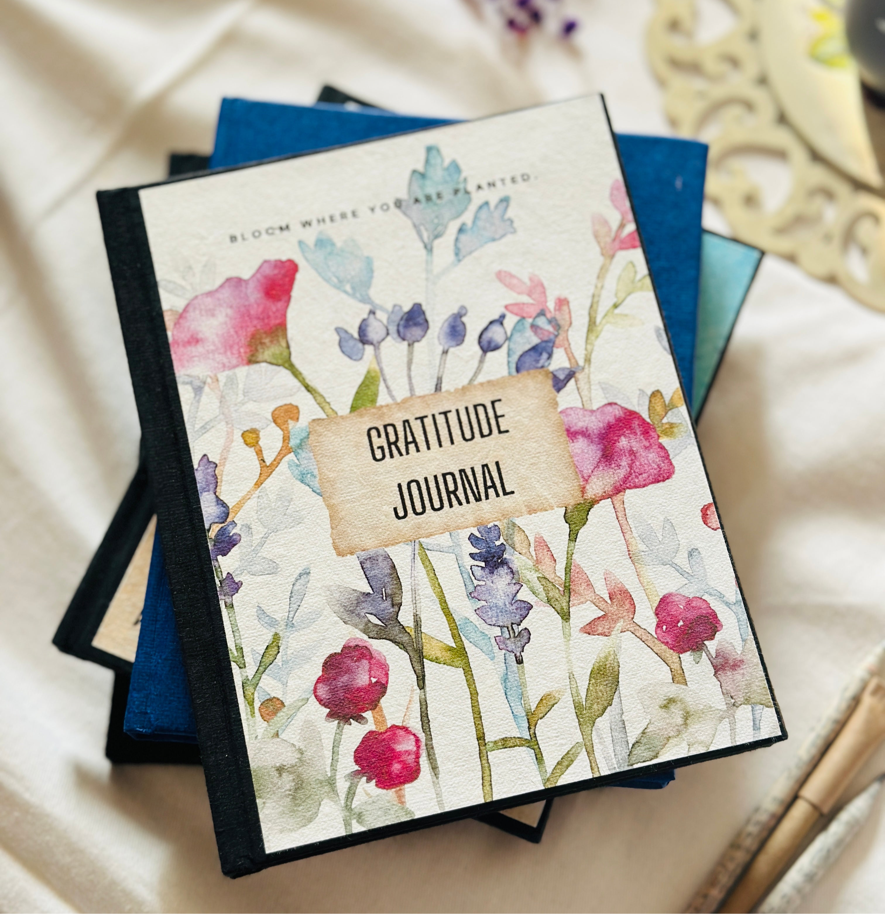 Pink Garden Gratitude Handmade Paper Journal Diary