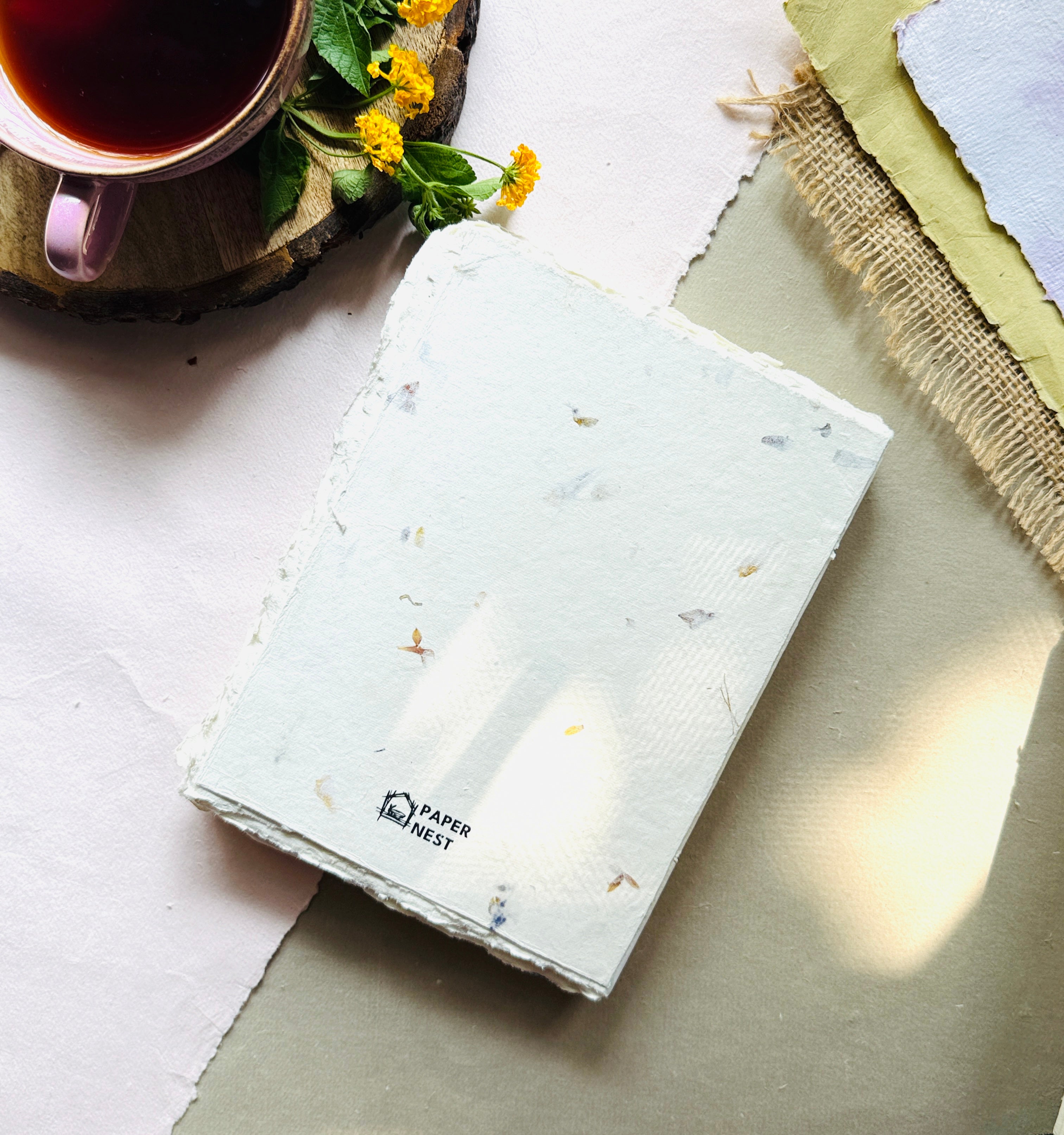 Deckle Edge Art Book –  ivory Flower cover