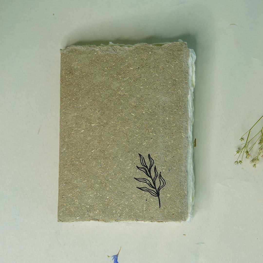 Tropical Flower Mini Deckle Edge Handmade Paper Notebook