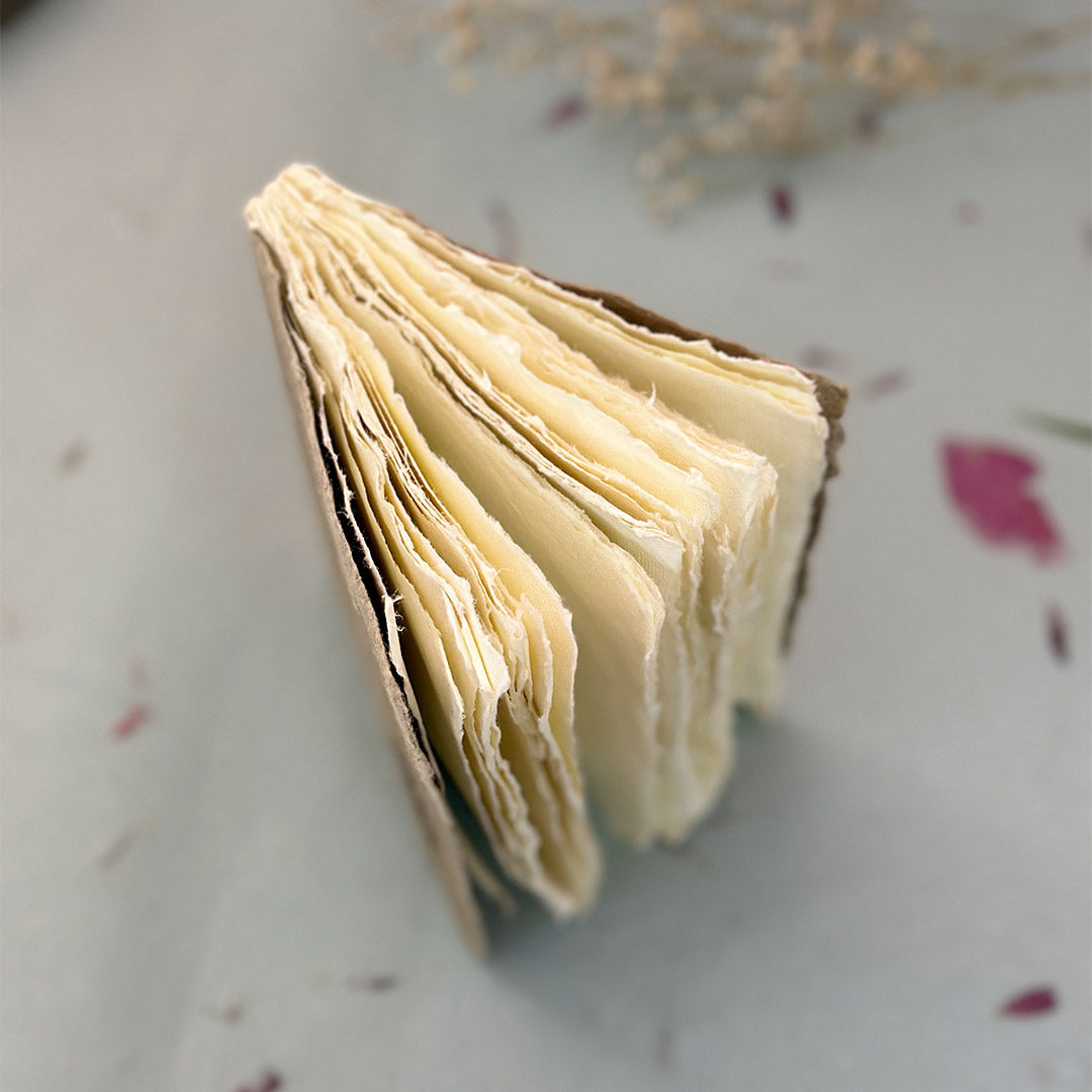 Tropical Flower Mini Deckle Edge Handmade Paper Notebook